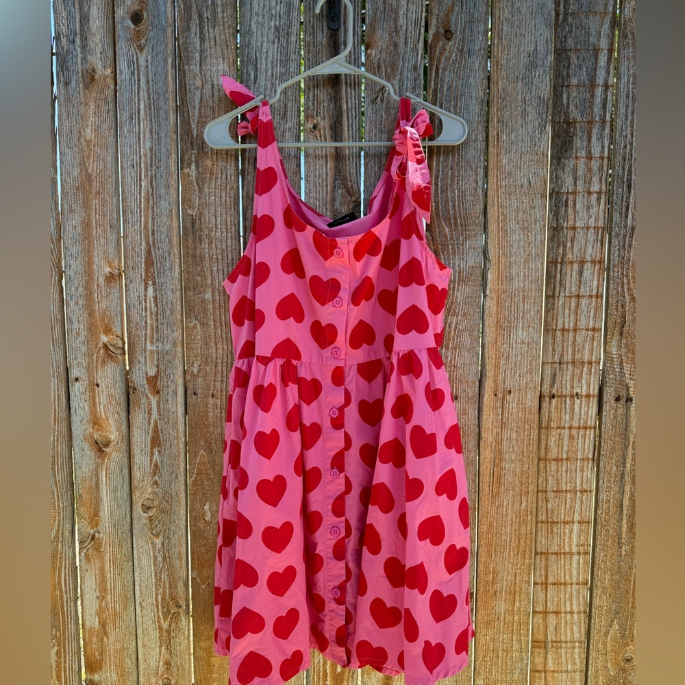Lazy Oaf Heart Dress with Tie Shoulders